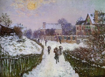 サン ドニ アルジャントゥイユ大通り 雪の影響 クロード モネの風景 Oil Paintings